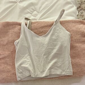lululemon athletica Off-White V-Neck Crop Top